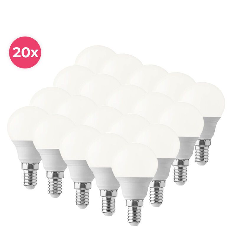 20-pack Lasco E14 LED-kullampa varmvit, 5,5w