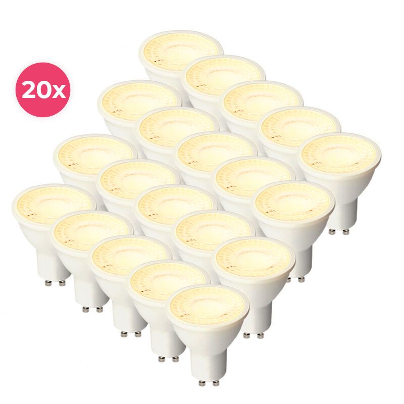20-pack Dimbar vit GU10 LED lampa Antonie, 5w, varmvit