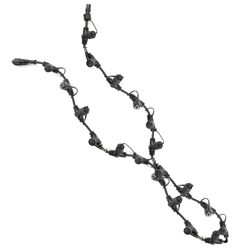 2m svart distributionskabel, Med 20 utgångar 2m svart distributionskabel, Med 20 utgångar