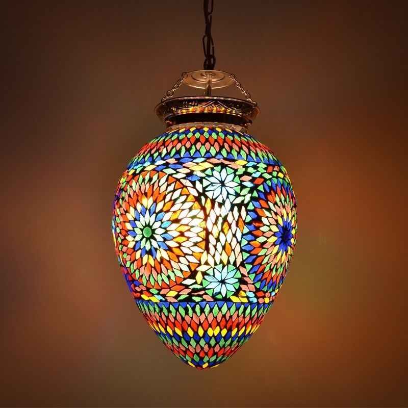 Flerfärgad orientalisk fönsterlampa mosaik, Isa