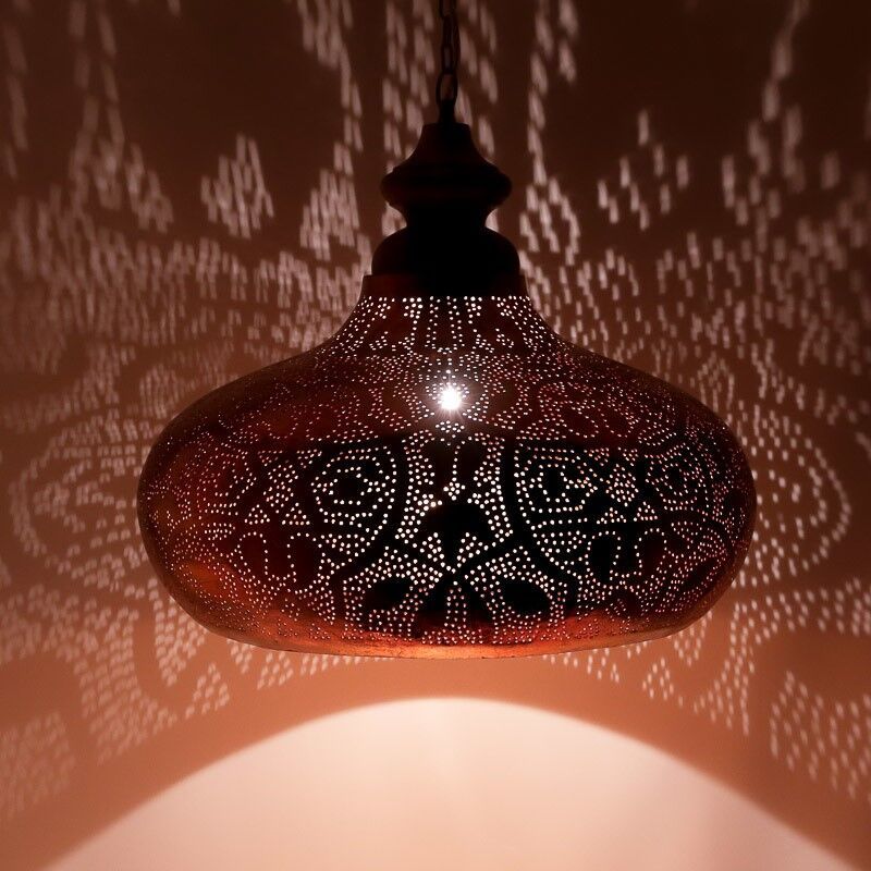 Koppar orientalisk fönsterlampa filigran, Zina