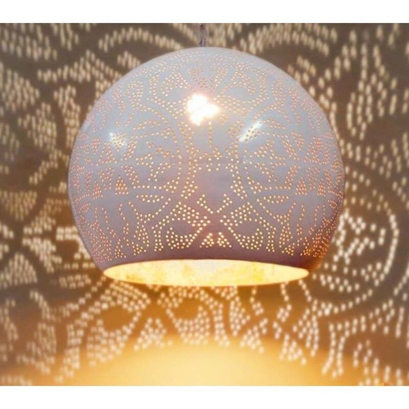 Vit orientalisk fönsterlampa filigran, Kenza