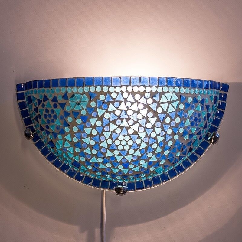 Blå orientalisk vägglampa mosaik, Haja Blå orientalisk vägglampa mosaik, Haja