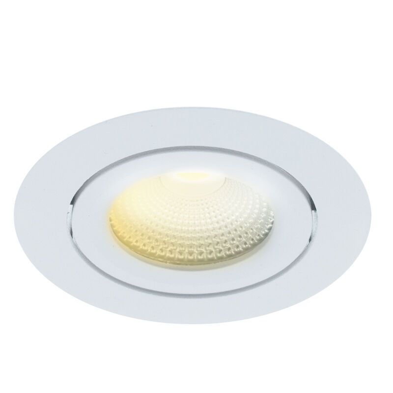 Vit infälld spotlight aluminium, Wimke, 5W, dim to warm LED, IP44