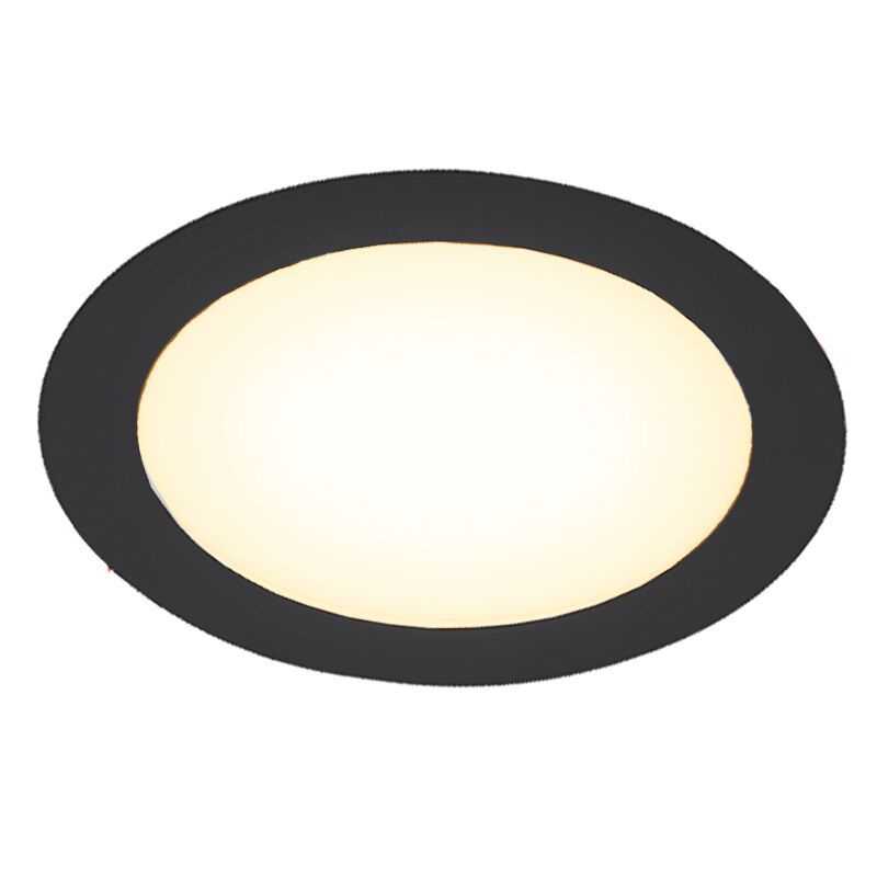 Svart downlight aluminium, Umbriel, 18W, 3000K LED, IP44