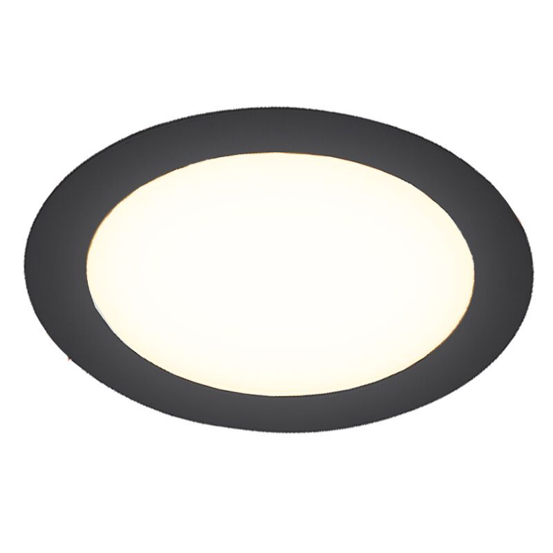Svart downlight aluminium, Umbriel, 24W, 4000K LED, IP44