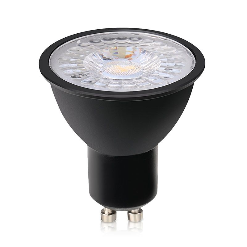 Dimbar GU10 LED lampa Antonie, svart, 5W, 4000K