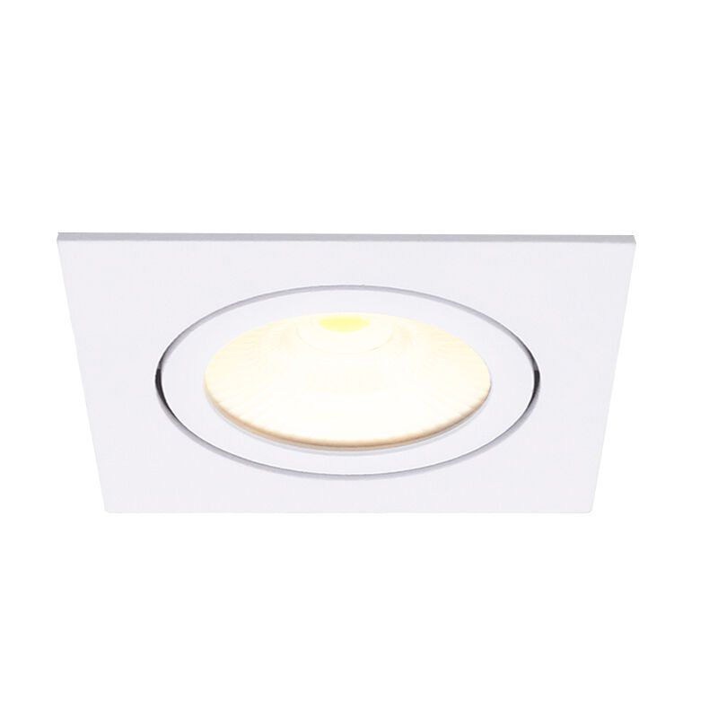 Vit infälld spotlight aluminium, Laom, 6W, 2700K LED, IP22