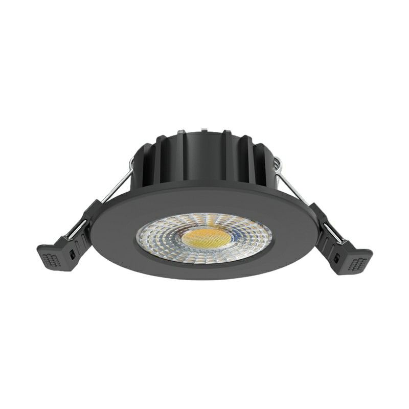 Svart downlight aluminium, Hobie, 6W, white switch LED, IP65