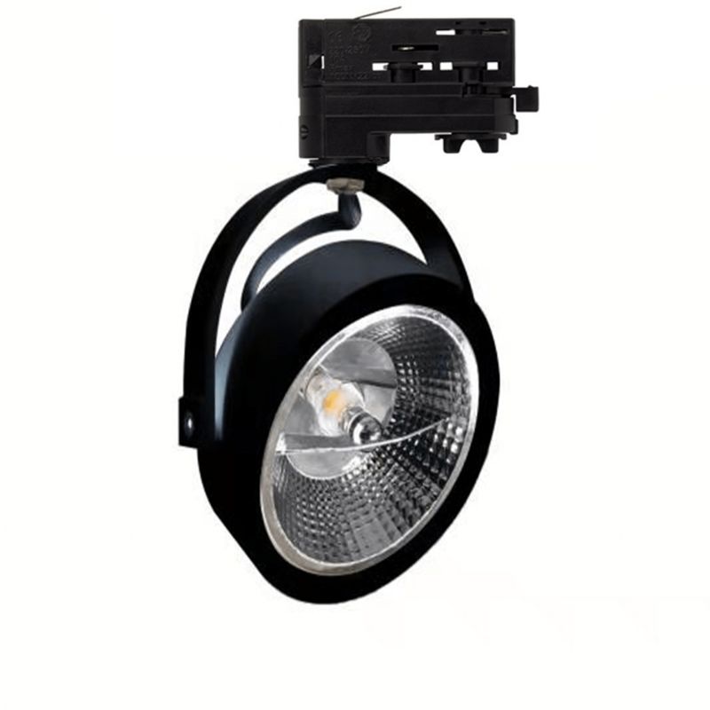 Svart 3-fas skena spotlight Tirsa, 12W, dim-till-varm, Pro