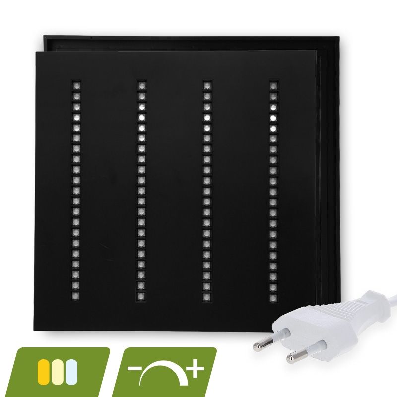 Svart Louvre LED-panel 60x60 - 30W - vit strömbrytare - dimbar - UGR <16 Svart Louvre LED-panel 60x60 - 30W - vit strömbrytare - dimbar - UGR <16