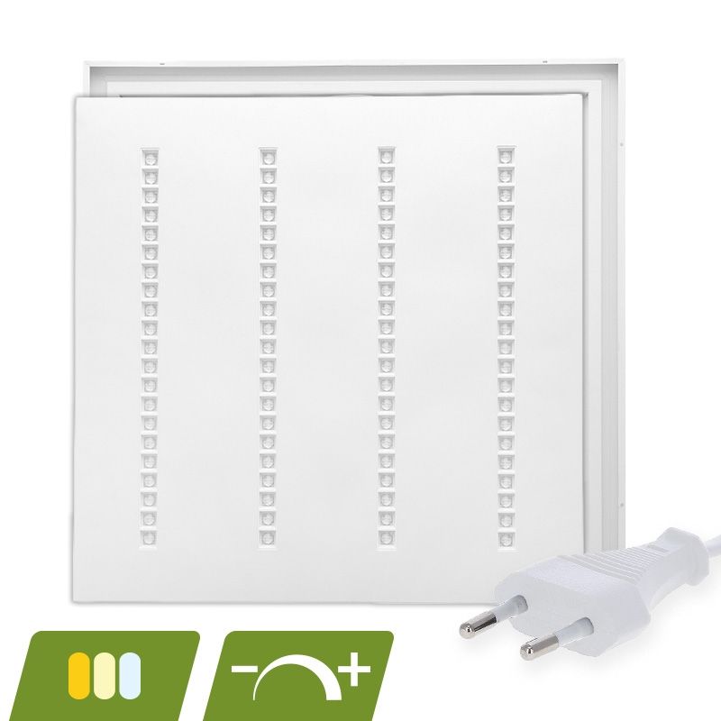 Louvre LED-panel 60x60 - 30W - vit strömbrytare - dimbar - UGR <16