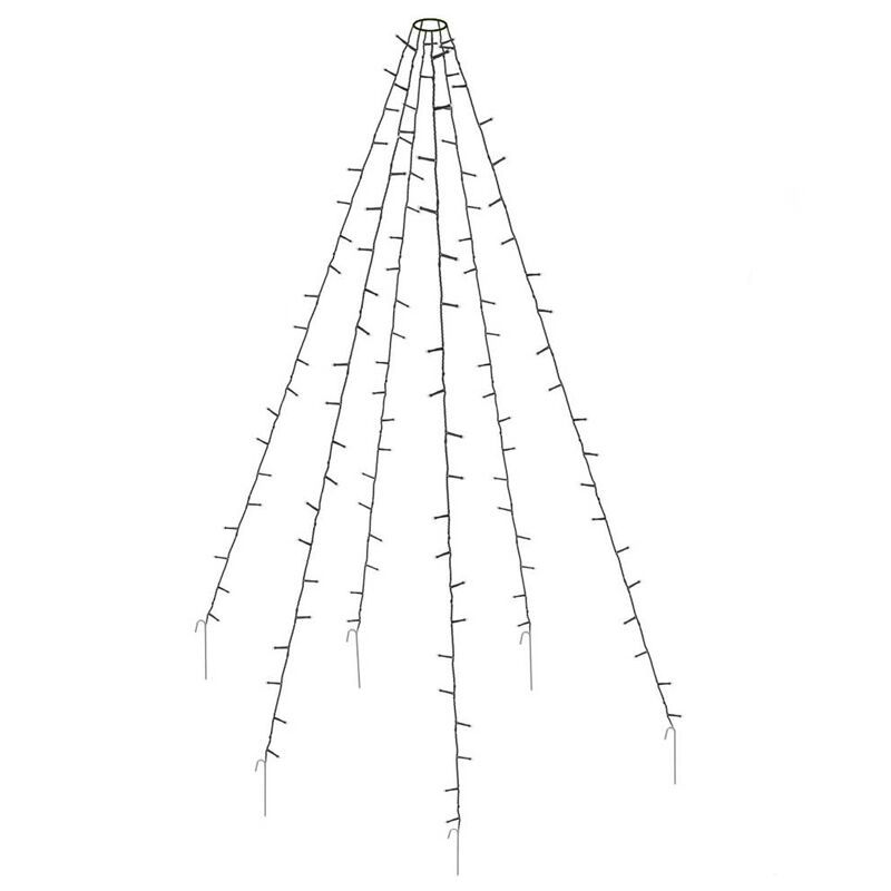 Flaggstångsbelysning utomhus, 192 lysdioder, 6 trådar på 2m, utan stång