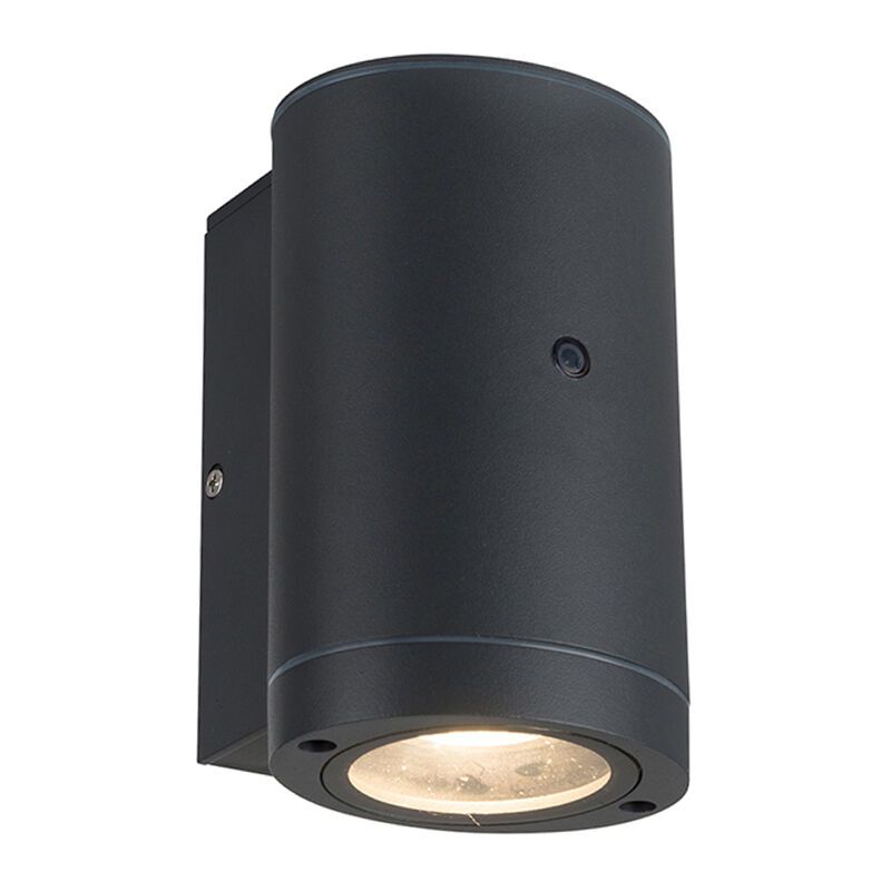 Antracit modern utomhus vägglampa med skymningssensor aluminium, Ivana, IP44