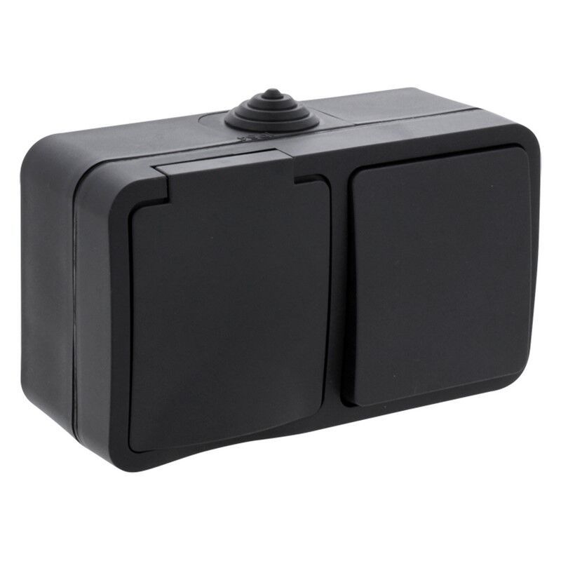 Q-Link Kombinationsuttag och strömbrytare, stänksäker brytare Skyddsjord Q-Link Kombinationsuttag och strömbrytare, stänksäker brytare Skyddsjord