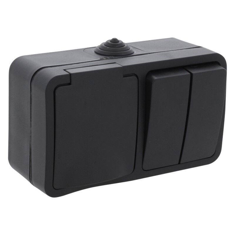 Q-Link Kombinationsuttag och strömbrytare, stänksäker serie Skyddsjord Q-Link Kombinationsuttag och strömbrytare, stänksäker serie Skyddsjord