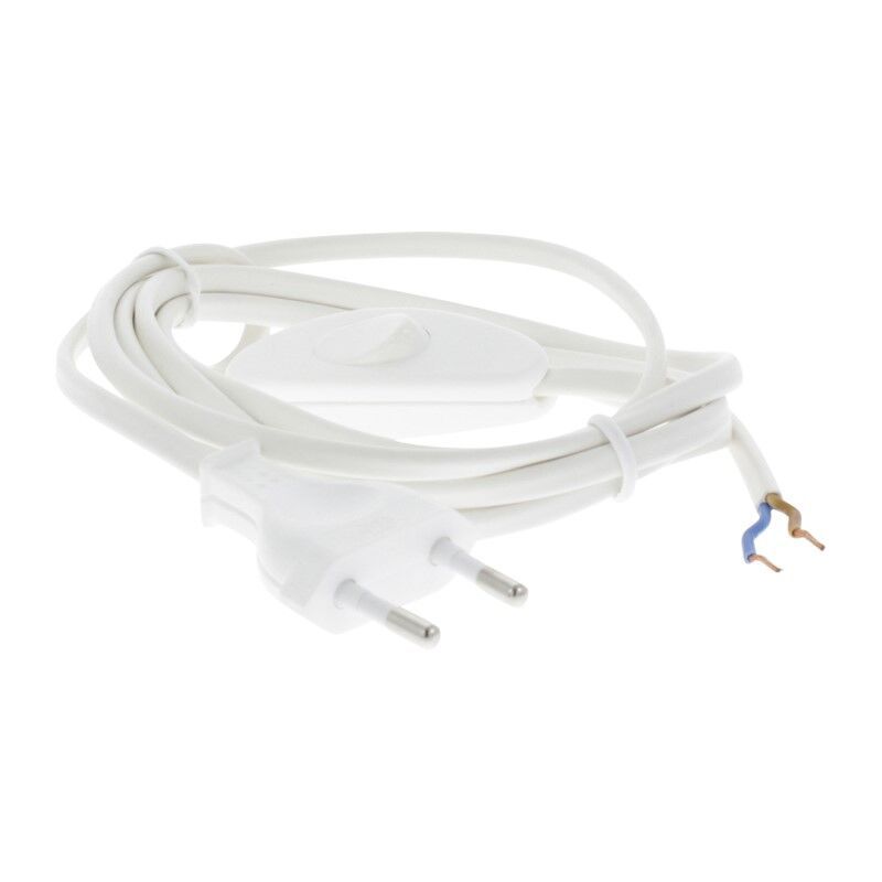 Q-Link anslutningskabel max 1200w 2 x 0,75 mm. 1,8 m vit med strömbrytare Q-Link anslutningskabel max 1200w 2 x 0,75 mm. 1,8 m vit med strömbrytare