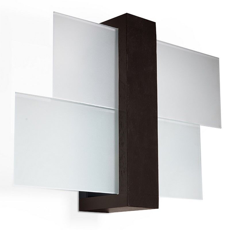 Glas vägglampa brun, Fouzia