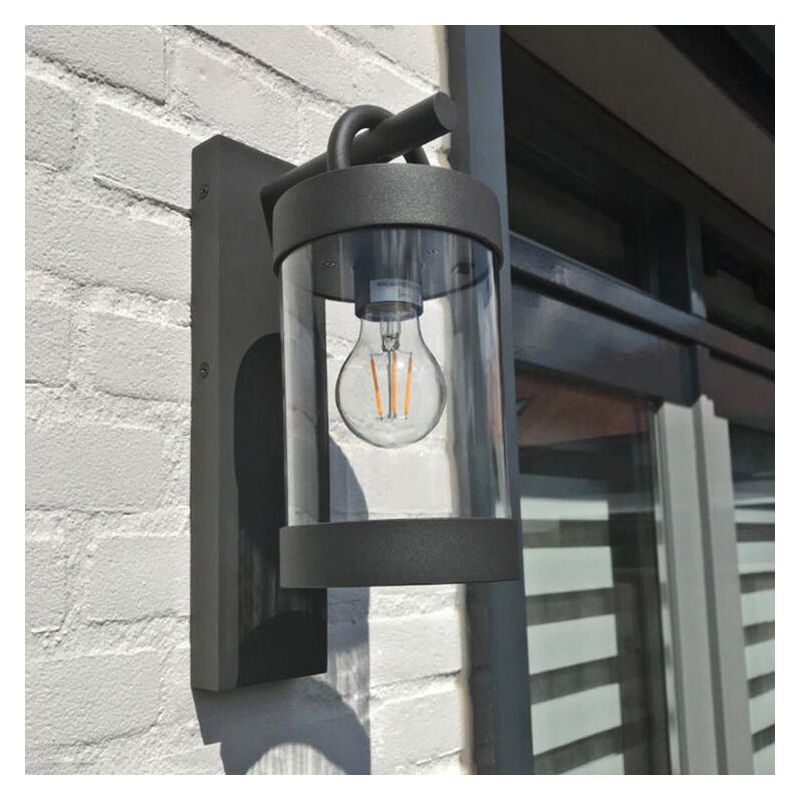 Antracit utomhus vägglampa med skymningssensor rustik, Sambesi, IP44 Antracit utomhus vägglampa med skymningssensor rustik, Sambesi, IP44