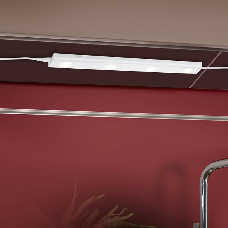 Vit köksskåp belysning plast, Sarila, 1W, 3000K LED, med brytare