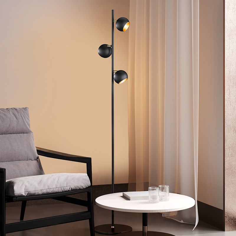 Svart golvlampa modern, Prato, med brytare