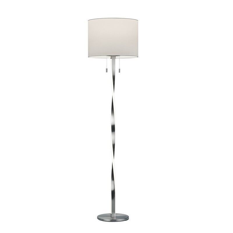 Nickel golvlampa modern, Ramten, 7W, 3000K LED, med brytare Nickel golvlampa modern, Ramten, 7W, 3000K LED, med brytare