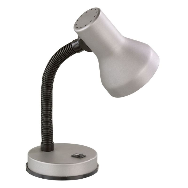 Grå skrivbordslampa plast, Lagos, med brytare Grå skrivbordslampa plast, Lagos, med brytare