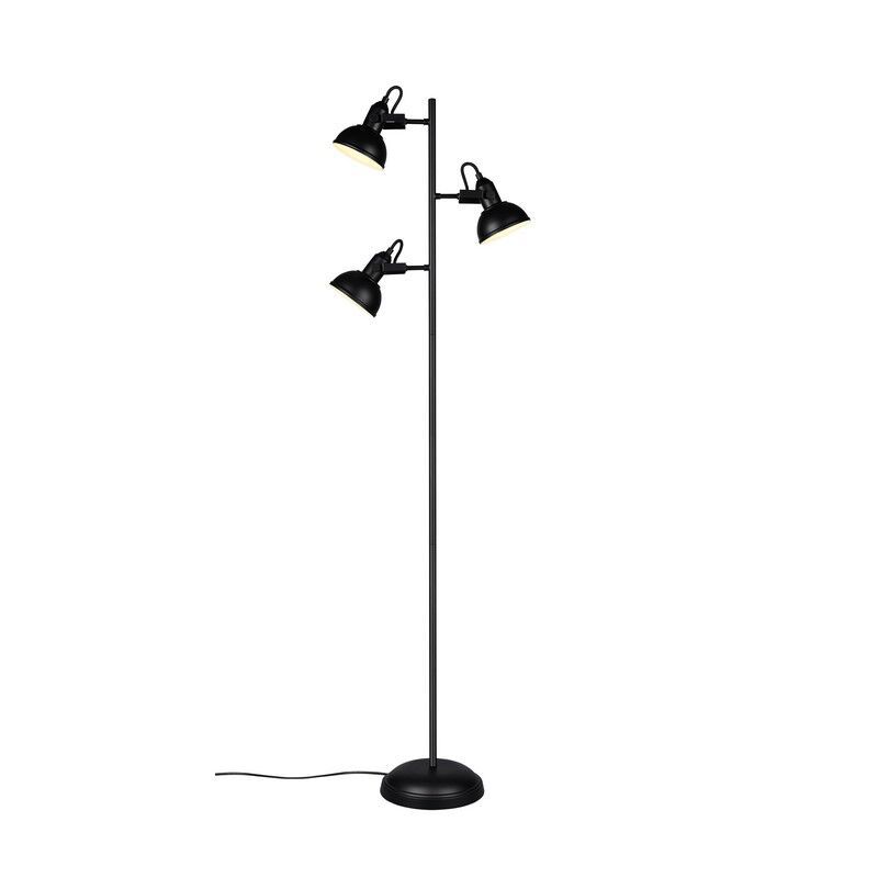 Svart golvlampa industri, Kibek, med brytare