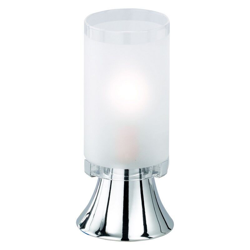 Krom bordslampa glas, Leanne, med brytare Krom bordslampa glas, Leanne, med brytare