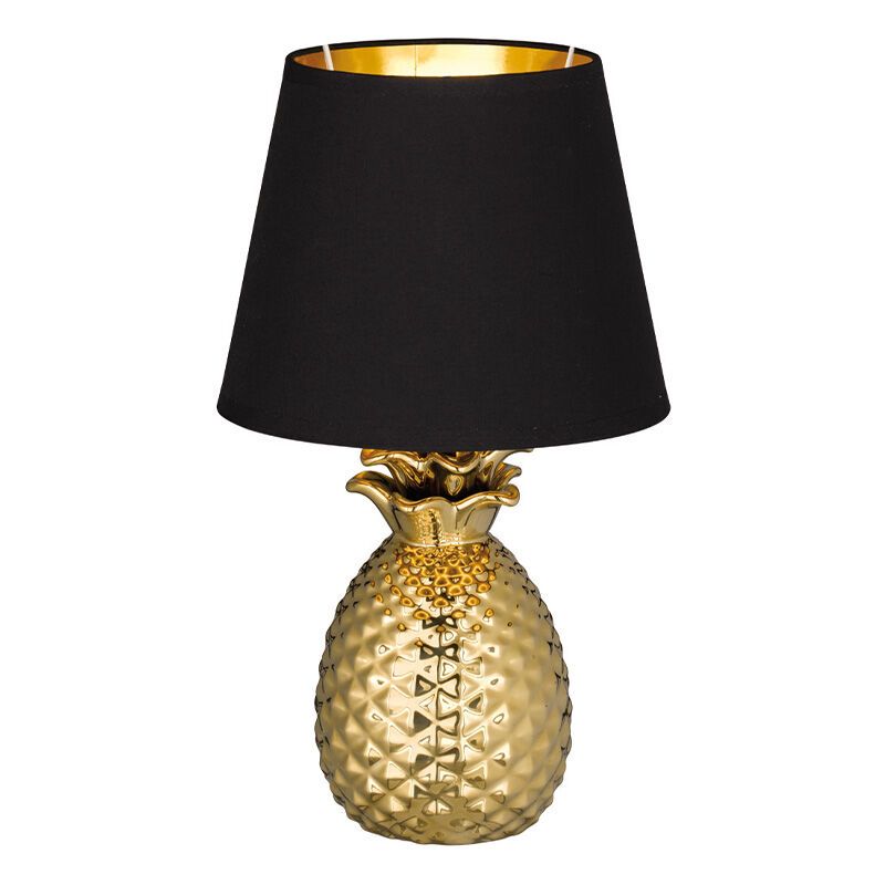Keramik bordslampa guld, Monsted, med brytare Keramik bordslampa guld, Monsted, med brytare