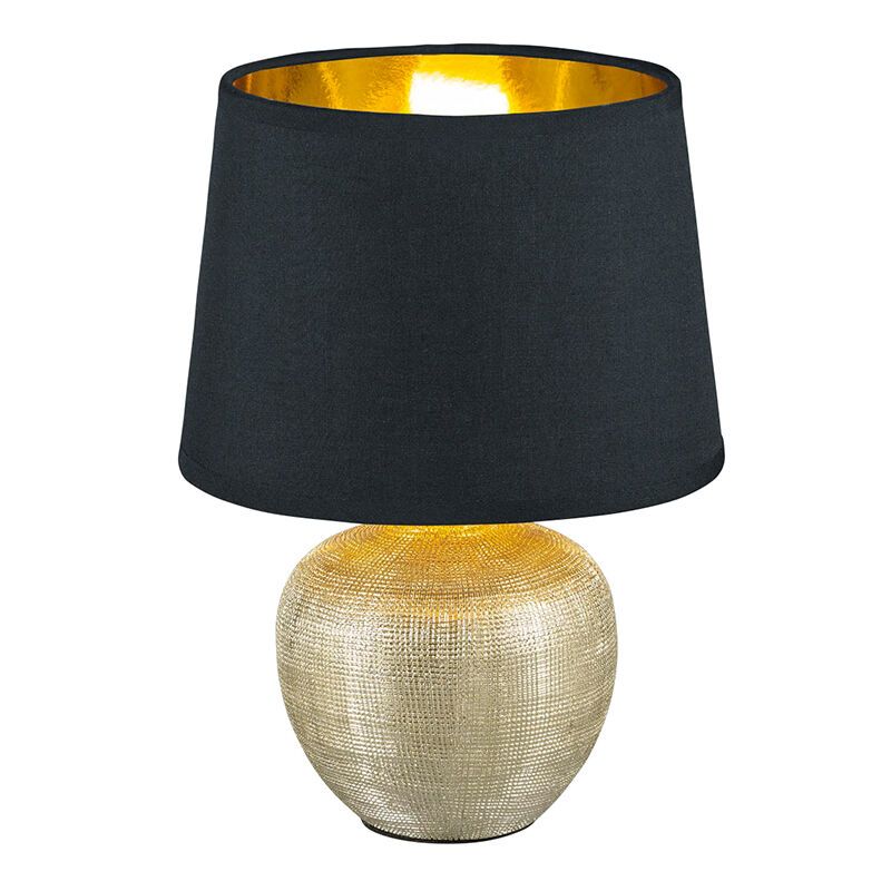 Keramik bordslampa guld, Yet, med brytare