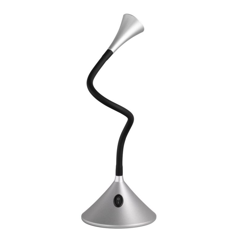 Silver skrivbordslampa modern, Yelaisa, 3W, 3000K LED, med brytare Silver skrivbordslampa modern, Yelaisa, 3W, 3000K LED, med brytare
