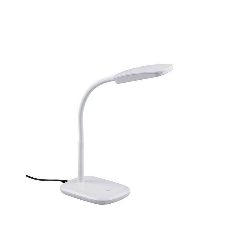 Vit skrivbordslampa modern, Charlot, 3,5W, 3000K LED, med brytare Vit skrivbordslampa modern, Charlot, 3,5W, 3000K LED, med brytare