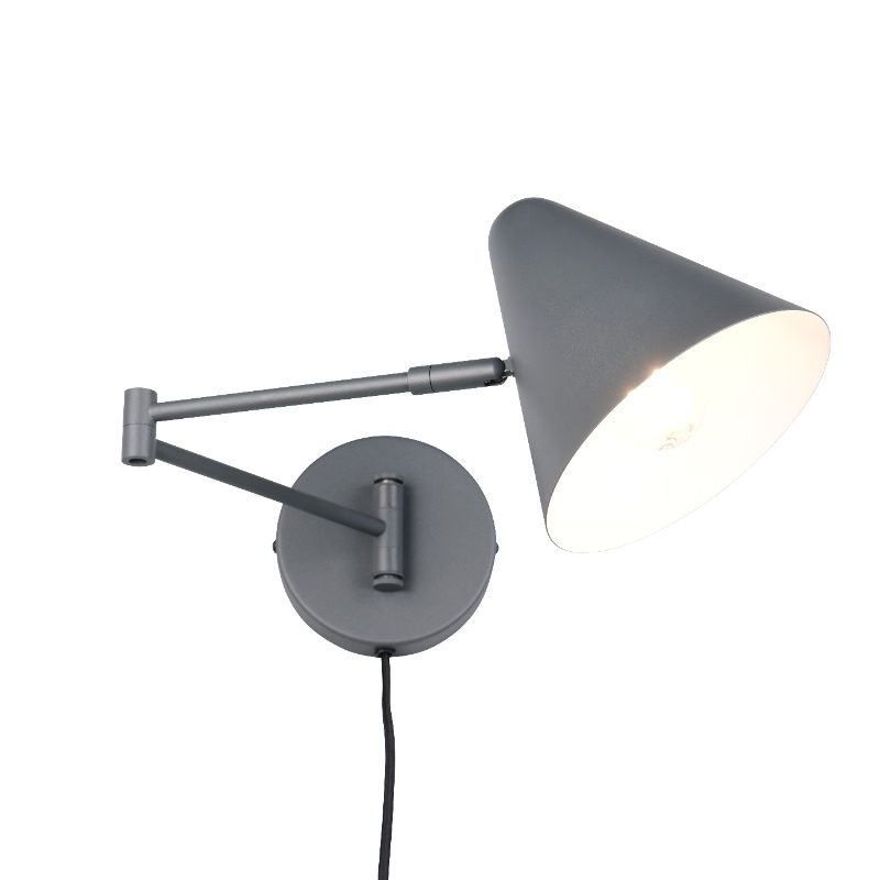 Antracit vägglampa modern, Jille, med brytare Antracit vägglampa modern, Jille, med brytare
