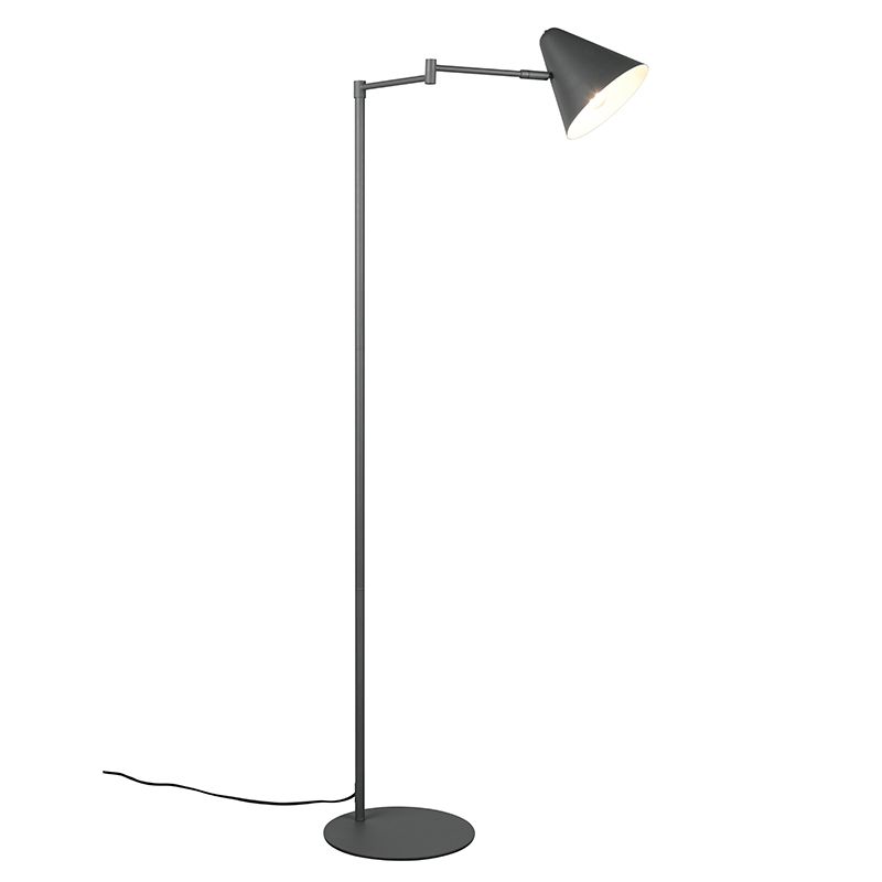 Antracit golvlampa modern, Jille, med brytare