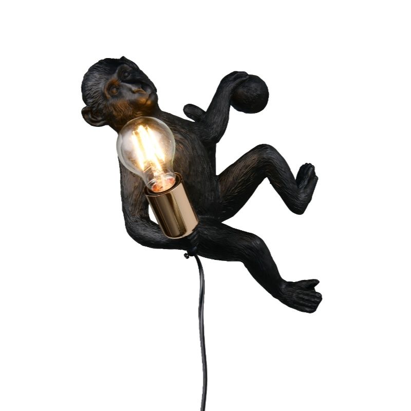 Svart vägglampa plast, Macaca