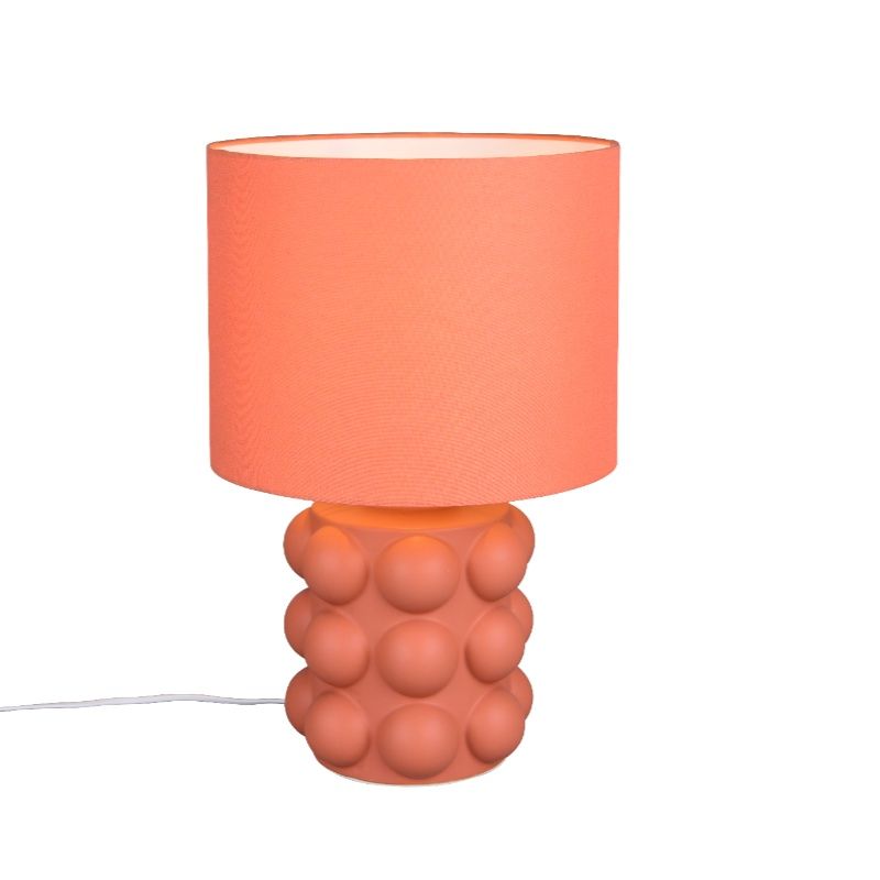 Keramik bordslampa orange, Cihad, med brytare