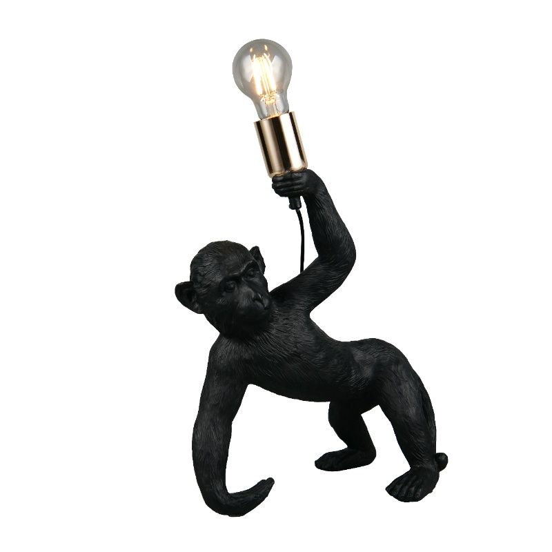 Svart bordslampa plast, Macaca