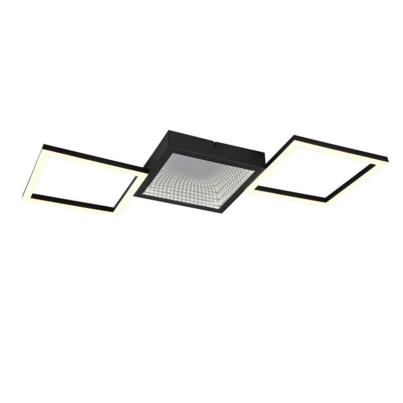 Svart taklampa design, Gelka, 24W, 3000K LED, 3 stegs dimmer