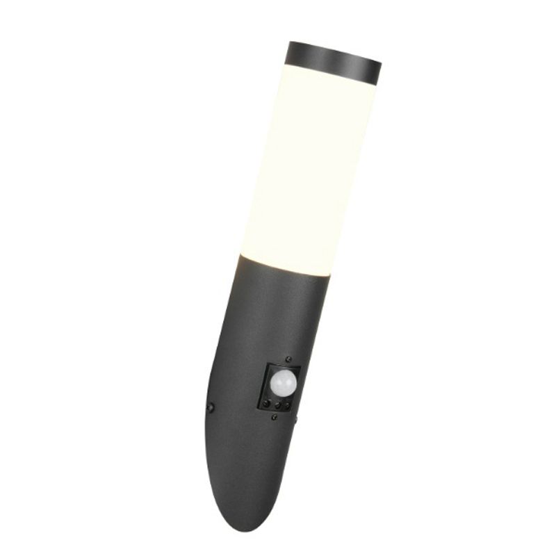 Svart utomhus vägglampa med rörelsesensor modern, Rieuwert, IP44