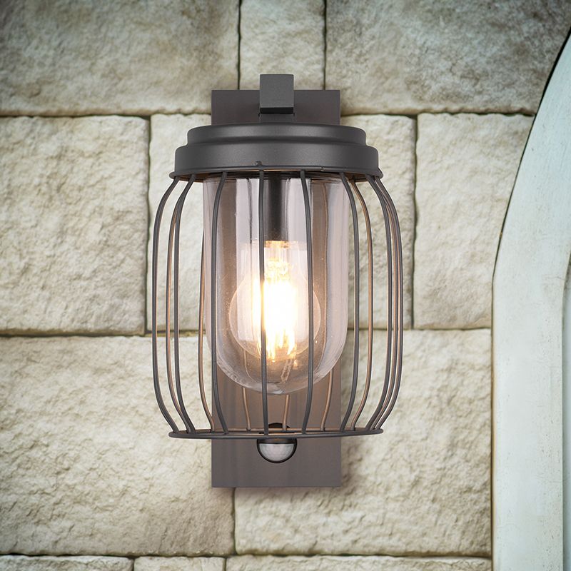 Antracit utomhus vägglampa med rörelsesensor modern, Emanuela, IP44 Antracit utomhus vägglampa med rörelsesensor modern, Emanuela, IP44