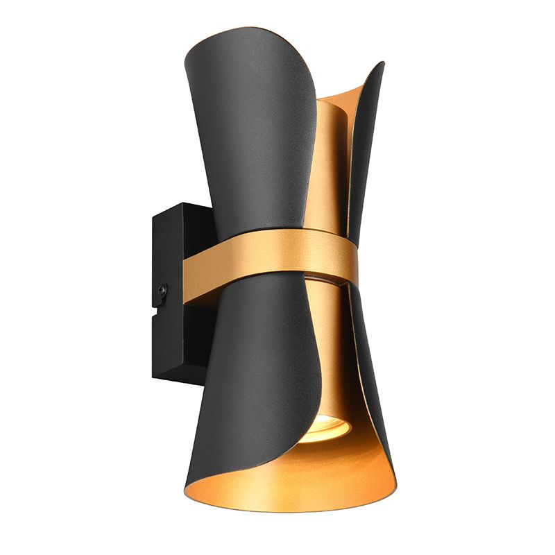 Svart vägglampa design, Suad, med brytare