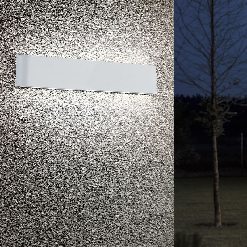 Vit utelampa modern, Bridlington, 8W, 3000K LED, IP54