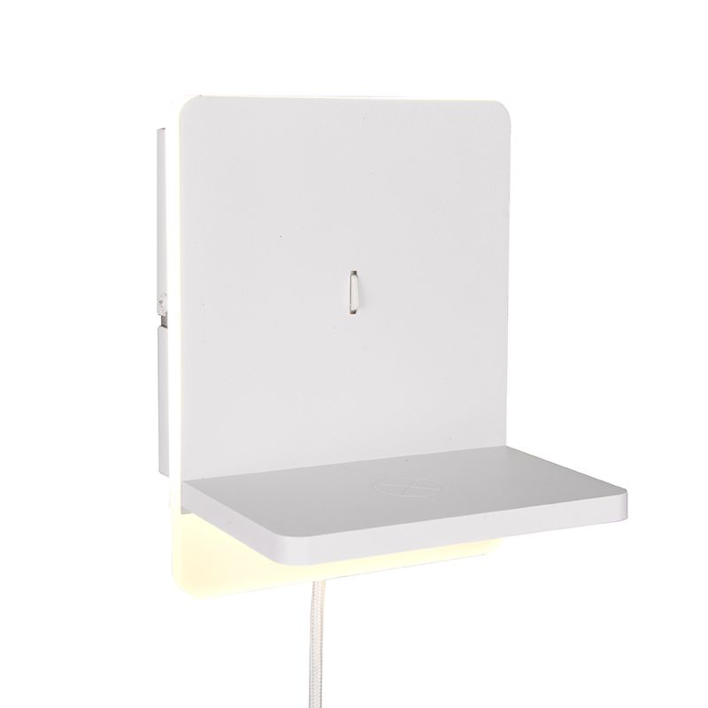 Vit vägglampa modern, Margje, 9W, 3000K LED, med brytare