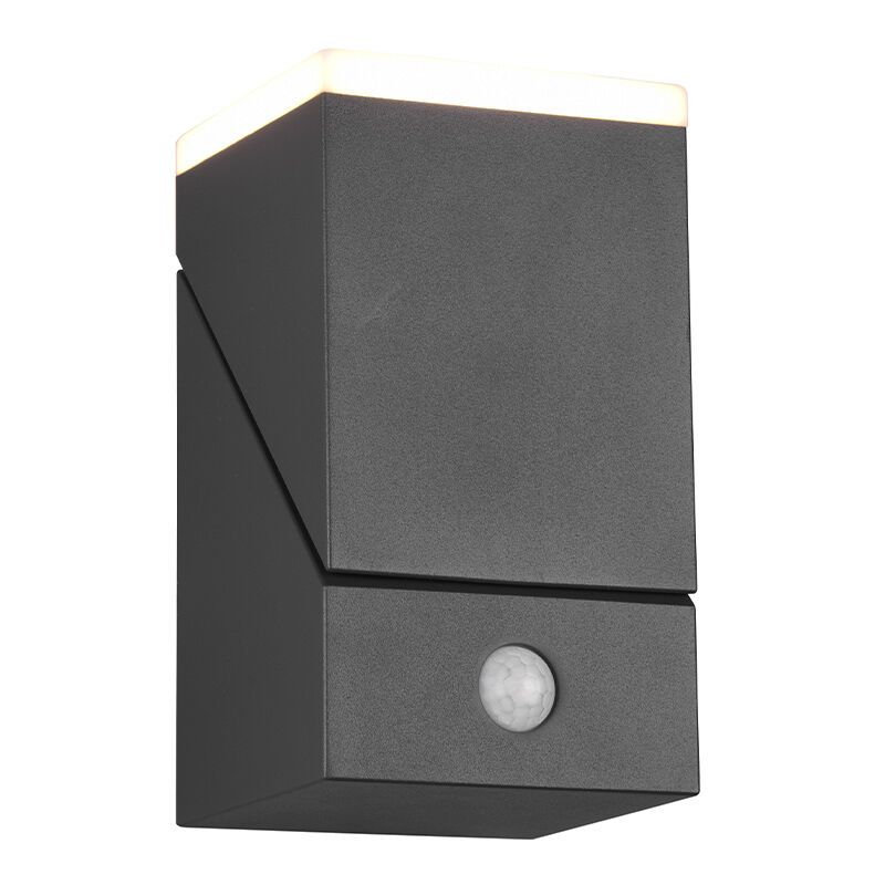 Antracit utomhus vägglampa med rörelsesensor modern, Liron, 7W, 3000K LED, IP54