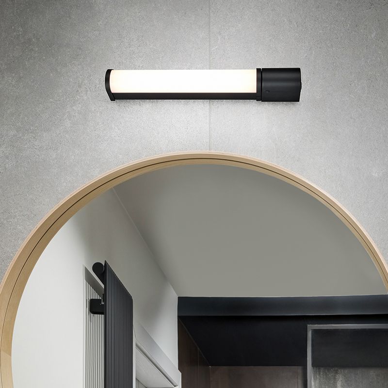 Svart badrumslampa vägg modern, Bernou, 8W, 3000K LED, IP44 Svart badrumslampa vägg modern, Bernou, 8W, 3000K LED, IP44