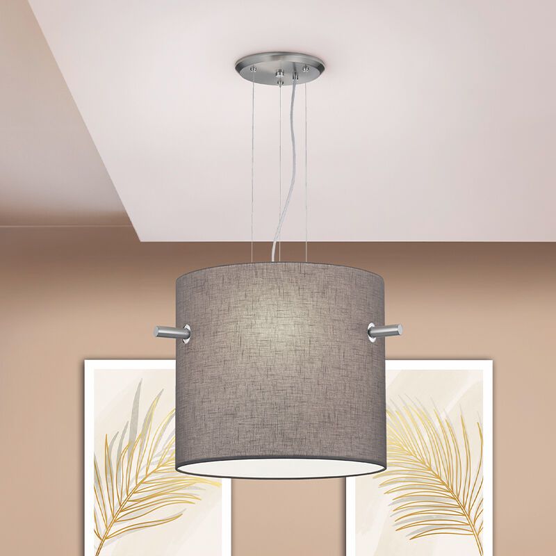 Grå pendellampa matbord metall, Myke