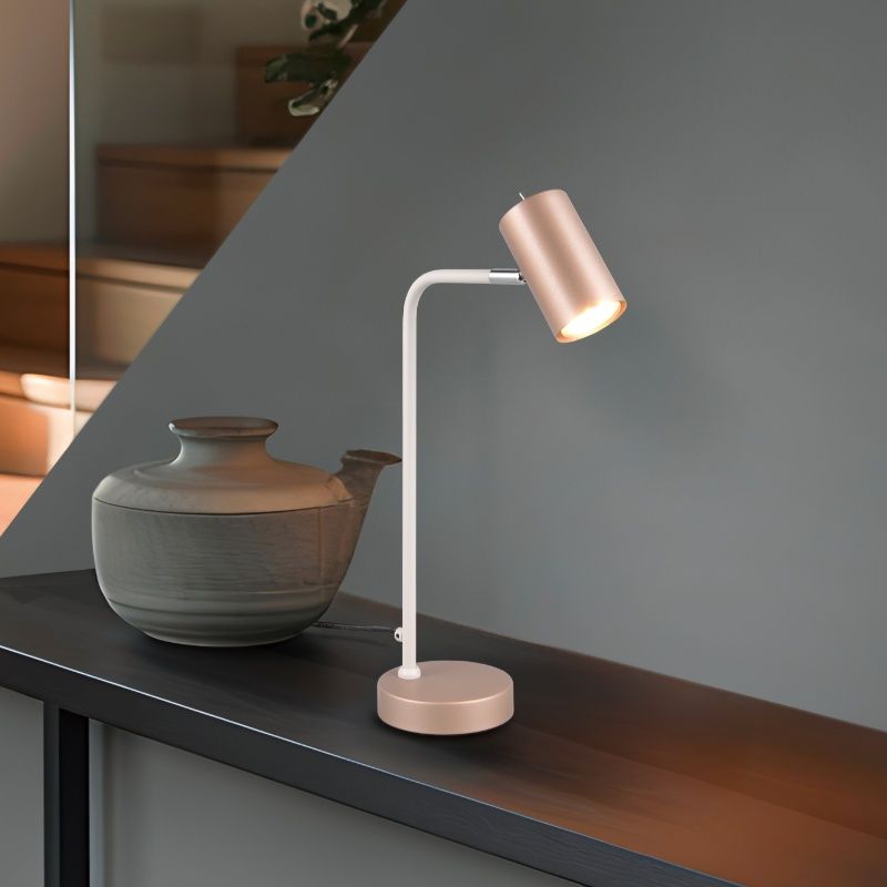 Brun bordslampa modern, Kaso, med brytare