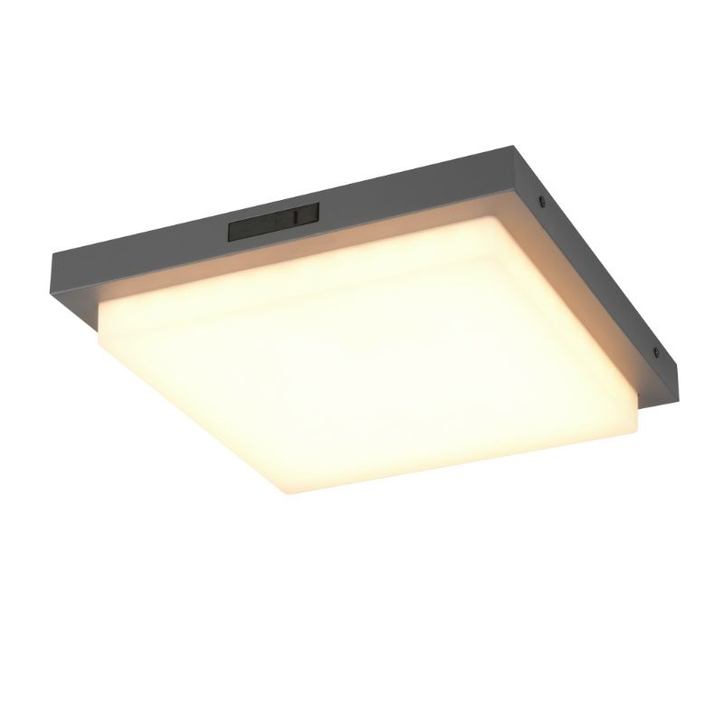 Antracit utomhus vägglampa med rörelsesensor metall, Prashant, 14W, white switch LED, IP54