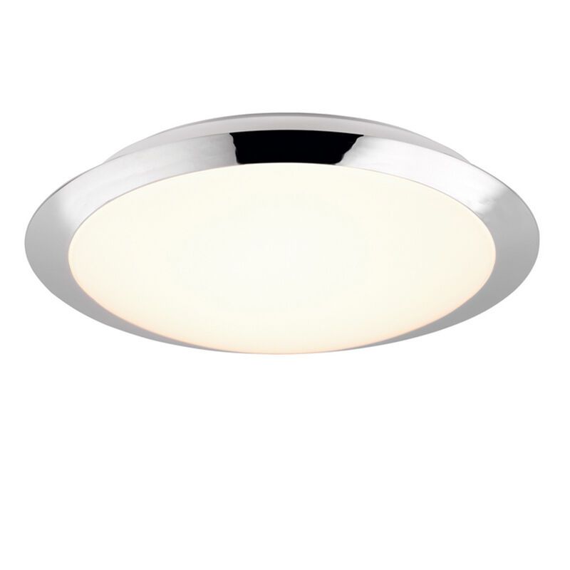 Krom taklampa badrum plast, Ronan, 12W, 3000K LED, IP44
